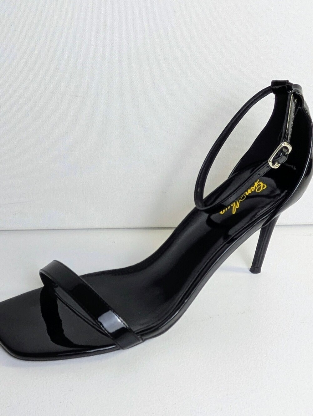 GENSHUO Women Heeled Sandals Dressy Strappy Stiletto High Heels Sz 11 Black New